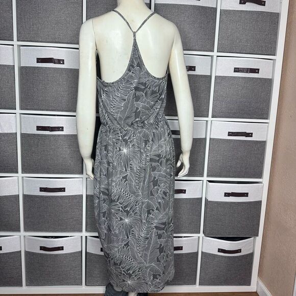 prAna WASHED BLACK FRONDS AYLA BUILT IN BRA V-NECK SPAGHETTI STRAP DRESS Size Me - Picture 3 of 9